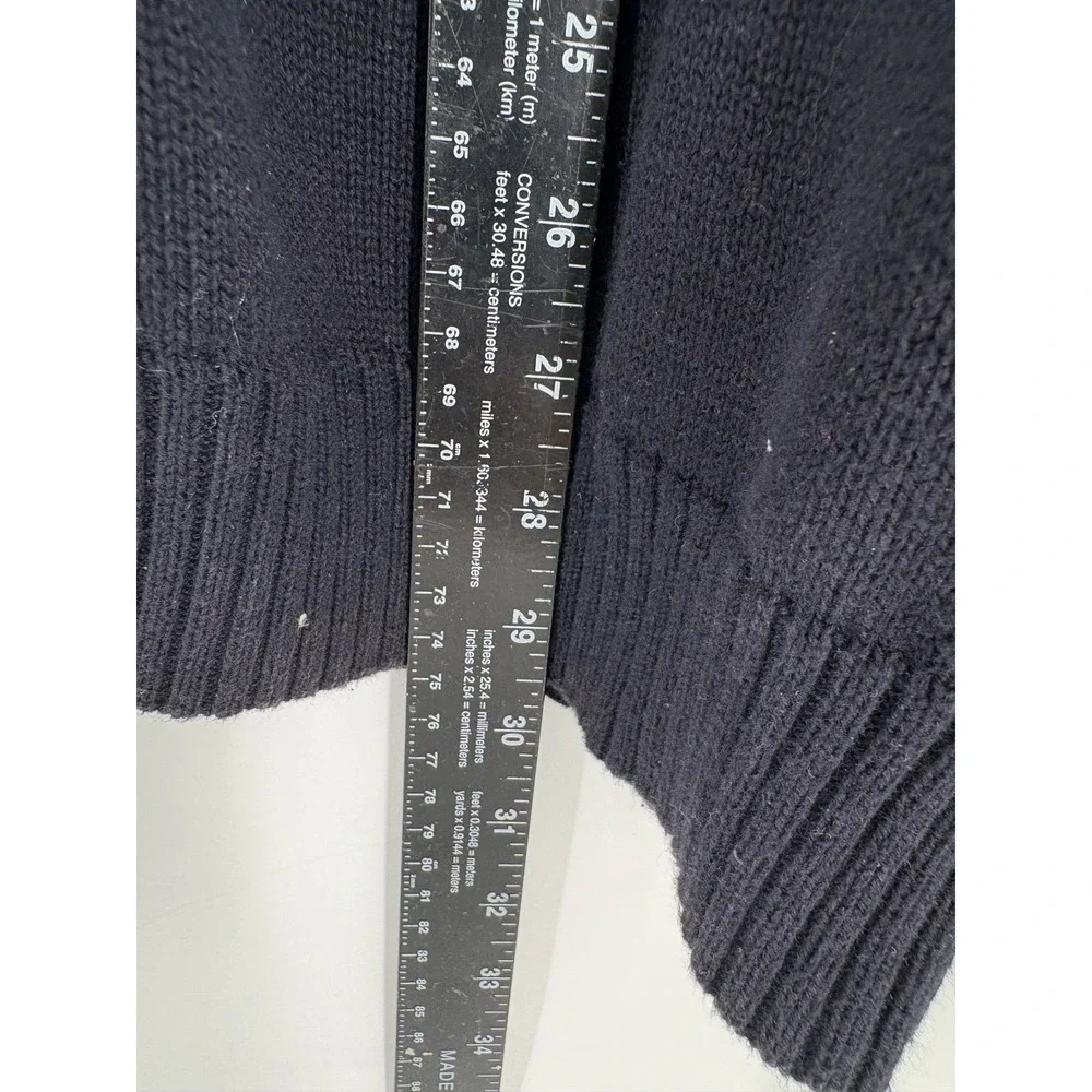 CHAPS Mens Navy Blue Button Up Cardigan Sweater Elbow Patches Size‎ L
